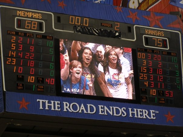 Abbey Weltner at F4 on the jumbotron