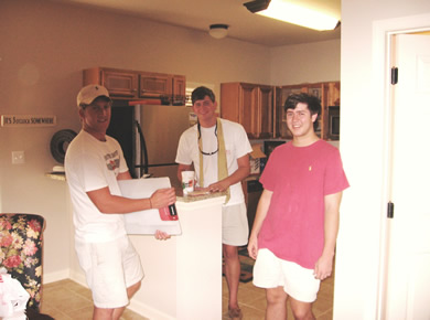 left to right Austin Tripp and Brad in kitchen